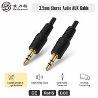 Câble audio Vellygood plaqué or 3,5 mm mâle-mâle, blindé, stéréo, pour voiture et home cinéma