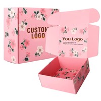 Bedruckte Box mit Logo, Rosa, Groß, Mittel, Klein, Quadratisch, Individualisierte Faltbare Geschenk- und Versandverpackung für Schuhe, Kleidung, Socken