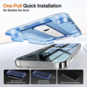 Protection d'écran de confidentialité sans bordure à installation en un clic pour Apple iPhone 17 16 15 14 13 12 Pro Max, <span class=keywords><strong>film</strong></span> en verre 2.5D de 0,33 mm - Product Image 4