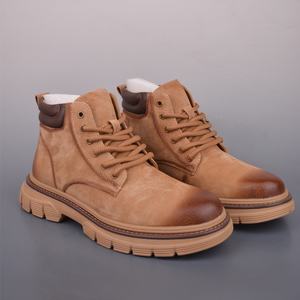 Botas de Diseño Personalizadas con Forro de Cuero, Cómodas y Antideslizantes, Botas de Senderismo con Cordones para Hombre - Product Image 4