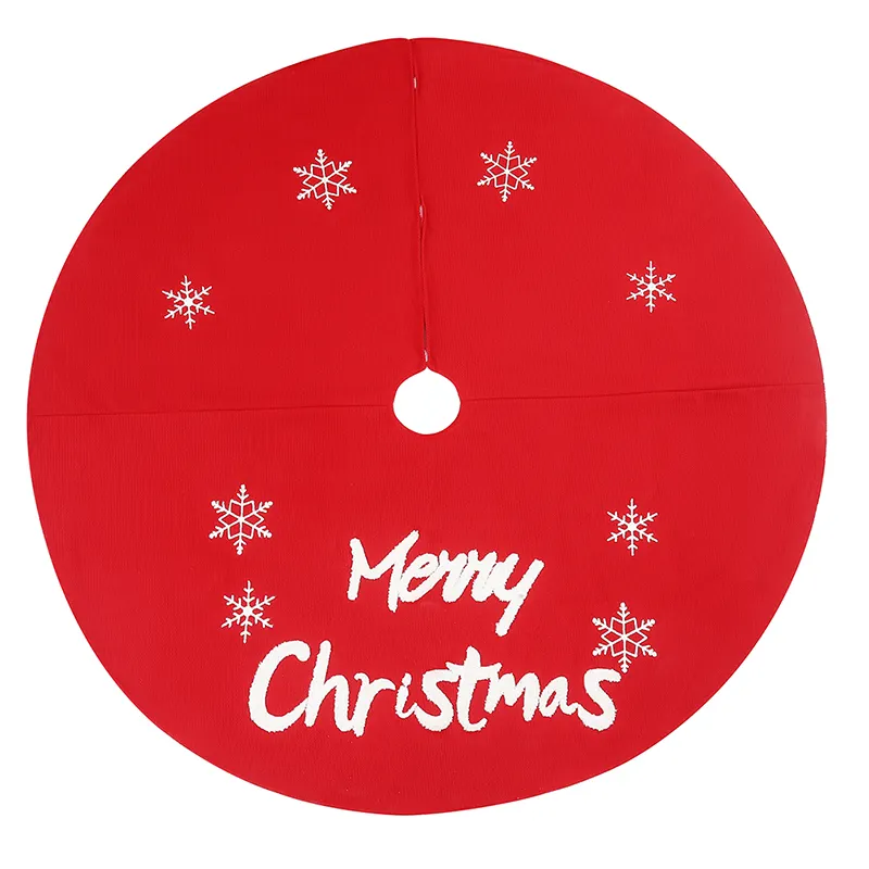 Senmasine 122cm कशीदाकारी लाल क्रिसमस ट्री के लिए मीरा क्रिसमस पेड़ स्कर्ट नीचे सजावट की आपूर्ति उपहार बारीक कपड़ा