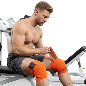 Bandes de soutien élastiques unisexes robustes pour poignets, personnalisables avec logo, pour fitness, squats, powerlifting, entraînement de musculation - Product Image 1