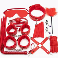 JoyPark Ensemble de menottes en cuir de haute qualité professionnel 10 pièces, barre d'écartement, bâillon, bandeau pour les yeux, certifié CE/ROHS, pour adultes