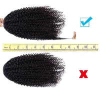 Queue de cheval à cordon Afo en cheveux humains bouclés crépus pour femmes, 10-30 pouces, extensions de cheveux 100% naturels à clipser