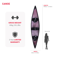 Canoë Rotomoulé 4m+ Direct Usine, Bateau de Pêche Durable pour 2-3 Personnes pour Lac et Rivière
