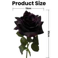Hochwertige Künstliche Realistische Rosen mit Großem Blütenkopf, Dunkelrote Kunstblumen für Herbstdekorationen und Hochzeitsarrangements