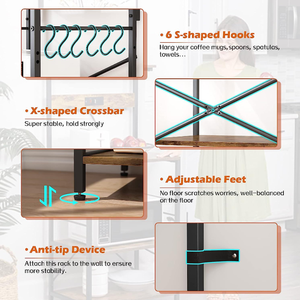 Étagère de rangement simple et peu coûteuse pour cuisine, armoire de cuisine, étagère pour four à <span class=keywords><strong>micro</strong></span>-ondes avec boîte de rangement en maille métallique - Product Image 4