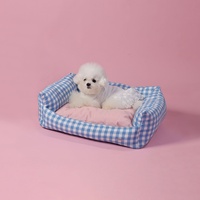 Benutzerdefiniertes Logo Kleines Luxus-Rechteck-Hundebett Sofa-Form-Design Leicht Waschbares Kleines Hundesofa-Bett Streifenmuster