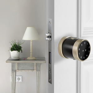 Smart Home Bedroom Rotary Lock Tuya App Fingerprint <strong>Digital</strong> Ball Keyless Electronic Security WiFi Aluminum Alloy Wood <strong>Door</strong> - Product Image 2
