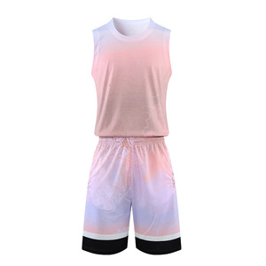 2025 ensembles de <span class=keywords><strong>basket</strong></span>-ball américains à épaules étroites maillot d'entraînement <span class=keywords><strong>pour</strong></span> hommes et femmes séchage rapide antibactérien 100% polyester été - Product Image 2