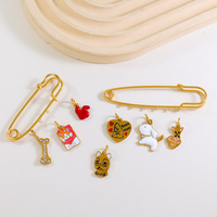 Pendentif imperméable pour chien, série pour bijoux DIY, plaqué or 18 carats, zircon, bouledogue français, os, patte de chien, breloques en acier inoxydable, vente en gros