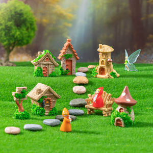 Décoration de <span class=keywords><strong>jardin</strong></span> féerique en résine peinte à la main, motif abstrait artistique de dessin animé, champignon magique, maison en souche, vente en gros - Product Image 2