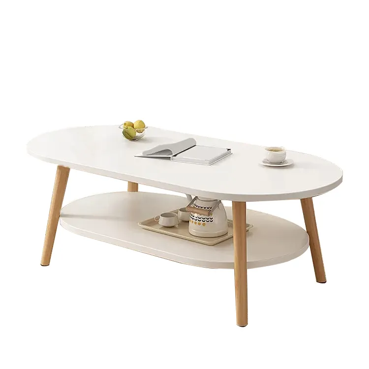 Nouveau design Nouveau produit Table basse et chaise double siège en bois blanc