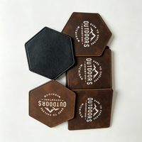 Sous-verres en cuir PU gravés au laser personnalisés, sous-verres en cuir vierges antidérapants ronds, carrés, hexagonaux pour la maison, la cuisine, la table à café