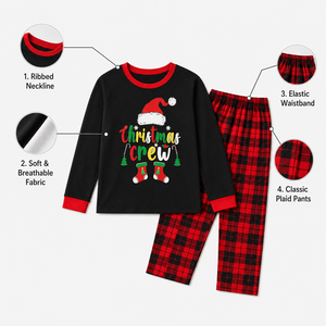 Ensembles de Pyjamas de Noël Assortis pour la Famille Taille Élastique Logo Avant Printemps Manches Longues pour Femmes Hommes Enfants Couples - Product Image 5