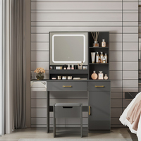 Coiffeuse avec miroir Schminktisch Tocador Mobilier de chambre à coucher avec lumières pour hôtels Meuble de maquillage design moderne avec table
