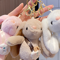 Pendentif en peluche lapin, jouet de machine à grue, porte-clés dessin animé, cadeau