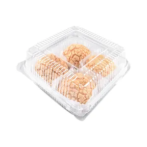 Boîte d'emballage de cuisson transparente en plastique PET, boîte d'emballage scellée de qualité alimentaire, boîte universelle de pâtisserie en vrac