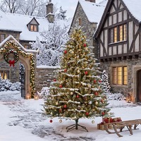 2,13m Vollständiger PE-Weihnachtsbaum mit Metallständer für Große Feiertagsfeierlichkeiten zu Hause