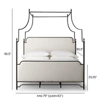 Lit à baldaquin de haute qualité de luxe vintage pour chambre à coucher à cadre en métal