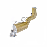 Downpipe de haute qualité en acier inoxydable 304 avec bouclier thermique doré pour Mercedes-Benz C43 GLC43 2.0T W206 2023-2024 – Améliore la réponse du turbo