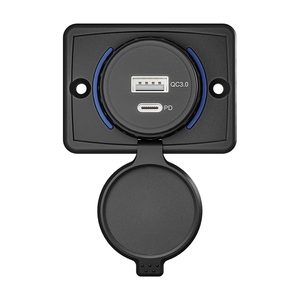 Chargeur de voiture au prix d'usine 48W 12V/24V, chargeur rapide USB double USB 3.0 avec port Type C, prise de charge - Product Image 1