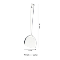 Ensemble d'ustensiles de cuisine avec spatules carrées en acier inoxydable et gadgets de cuisine en métal, outil de crochet lumineux, accessoires