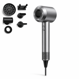 Secador de Cabelo de Luxo com Acabamento Fosco, Detalhes Metálicos e Compartimento Integrado para Acessórios e Cabo - Product Image 1