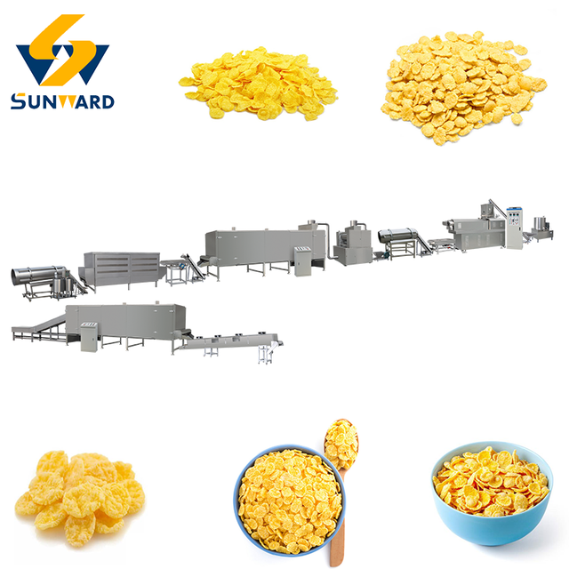 Twin Screw Corn Flakes Making Extruder Automatic Breakfast Cereal Production Line