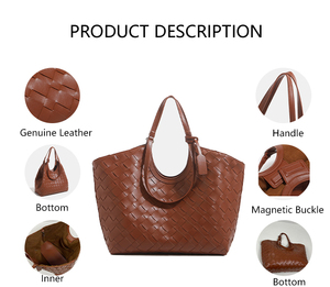 3361 I+ <strong>Woven</strong> Luxury Handbags Women Suede Lining Vegan <strong>Leather</strong> <strong>Tote</strong> <strong>Bag</strong> Handbag Set <strong>Leather</strong> <strong>Bags</strong> for Women Daily - Product Image 2