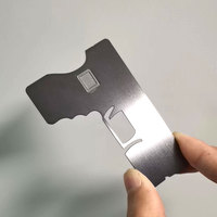 Großhandel 4442 Chip-Slot-Geldkarte in Pistolenform aus Edelstahl mit EMV-Chip-Slot und Hico-Magnetstreifen