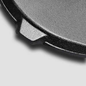 Groothandel Hoge Kwaliteit Voorgekruide Gietijzeren Grillpan met Inklapbaar Houten Handvat Grillplaat Zwarte Ronde Steak Grillpan - Product Image 5