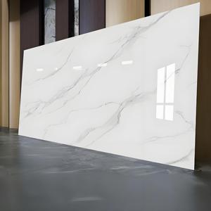 PET high glossy marble grain melamine laminated plywood mdf board customization for Background wall and furniture