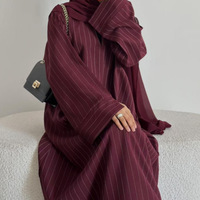 Abaya rayée arabe du Moyen-Orient, robe islamique modeste, modèle LR1166, fournie par l'usine Yibaoli