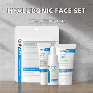 Kit Facial QUIYUM para el Cuidado de la Piel con Ácido Hialurónico, SQUALANE y Suero Nutritivo Antienvejecimiento con Vitamina C, Crema Hidratante para Ojos y Crema Facial - Product Image 2