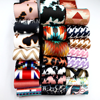 Sangle en polyester imprimée à motif léopard, colorée, durable, écologique, 50 mm de large, épaisseur 1-1,6 mm, pour bagages, à transfert thermique