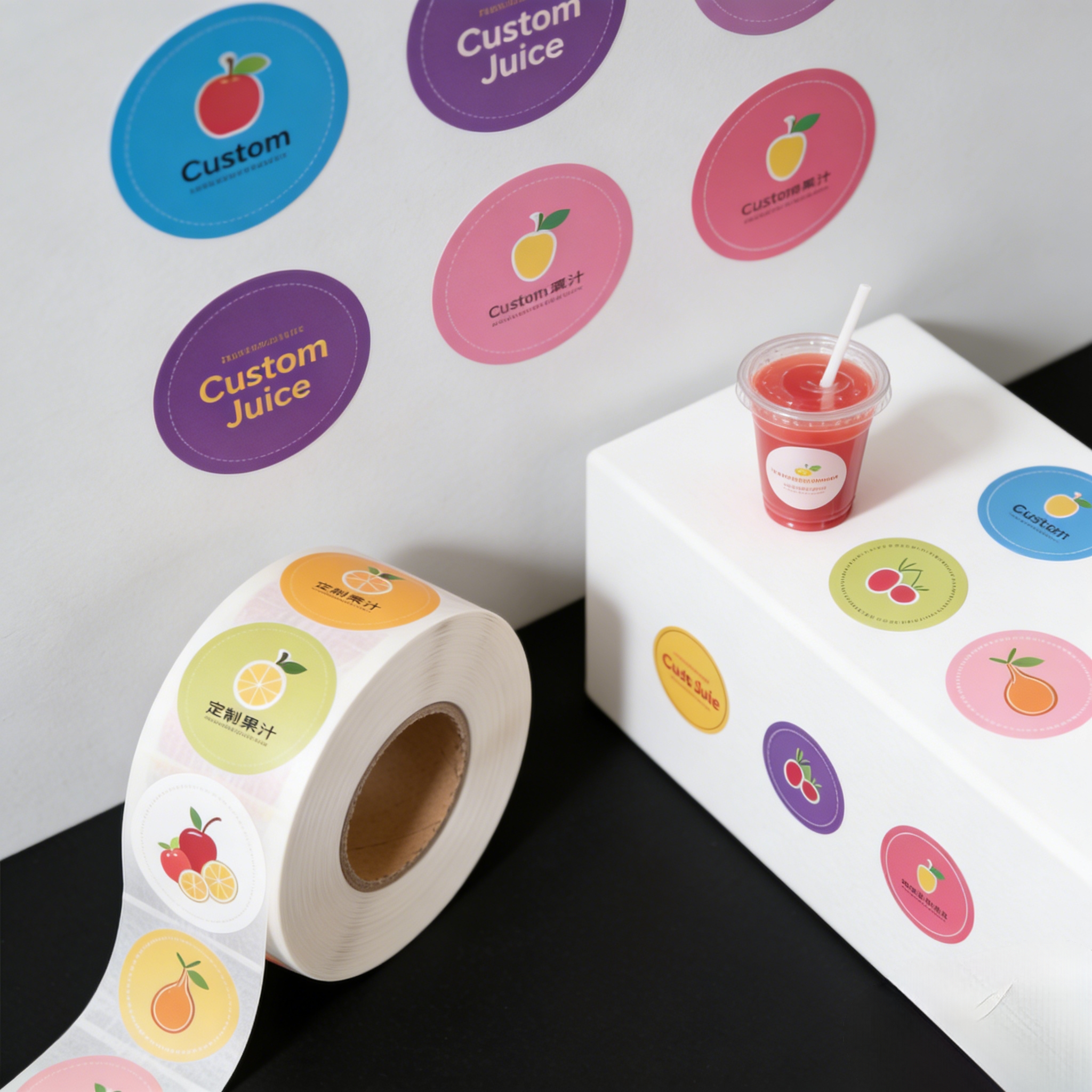 High Quality Custom Vinyl Packaging Stickers for Juice Bottles Edible Oil Labels