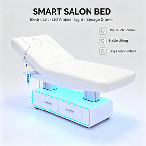 <span class=keywords><strong>Table</strong></span> <span class=keywords><strong>de</strong></span> <span class=keywords><strong>massage</strong></span> esthétique hydraulique <span class=keywords><strong>de</strong></span> luxe à 3 sections en cuir PU, capacité 200 kg, avec trou facial pour soins du visage - Product Image 1