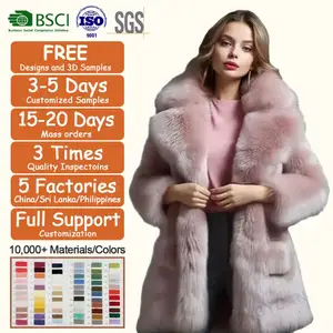 Produttori di abbigliamento personalizzato cappotto donna in pelliccia sintetica con collo a risvolto di lusso solido da donna di alta qualità