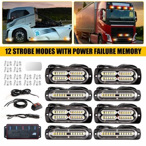 Auxito - Juego de 8 Luces Estroboscópicas LED con Función de Sincronización, Luces de Advertencia de Emergencia con Destello LED Ámbar y Blanco - Product Image 2