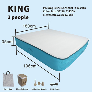 Materasso ad aria matrimoniale moderno a media rigidità con rivestimento in rete traspirante in PVC e pompa integrata, portatile per appartamento e uso domestico - Product Image 5