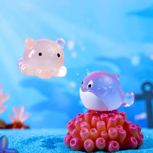 Accesorios para Micro Paisajes, Mini Figura de Ballena y Pulpo Brillantes, Adorno de Resina para Jardín, Decoración para Acuarios y Peceras - Product Image 4