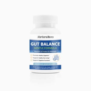 Muhua Gut Balance, formule douce, 60 capsules, complément alimentaire avec DGL, gingembre et feuille d'<span class=keywords><strong>artichaut</strong></span> pour une immunité améliorée - Product Image 1