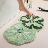 Tapis de salle de bain floral tapis tufté domestique tapis antidérapant pour porte de salle de bain
