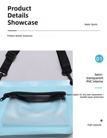 Sac de maquillage étanche en fibre de carbone, sac cosmétique étanche scellé pour la natation et la plage, vente en gros