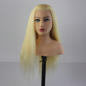Venta caliente Europa cara femenina 100% cabello humano entrenamiento <span class=keywords><strong>maniquí</strong></span> cabeza de <span class=keywords><strong>muñeca</strong></span> simulada con hombros para <span class=keywords><strong>peluquería</strong></span> - Product Image 4