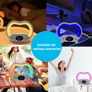 Trực Tuyến Tốt Nhất Tiện Ích Đa Chức Năng Âm Nhạc Ánh Sáng RGB Đồng Hồ Báo Thức 10W Công Suất Đầu Ra Loa Không Dây Với Đèn - Product Image 4