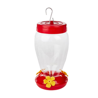 Mangeoire à oiseaux en plastique de grande capacité 850 ml (28 oz) pour jardin extérieur, avec 4 ports pour fleurs et perchoirs, pour colibris