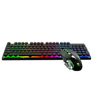 Пользовательский логотип беспроводная Rgb игровая клавиатура и мышь с подсветкой набор мыши и клавиатуры с подсветкой и беспроводной