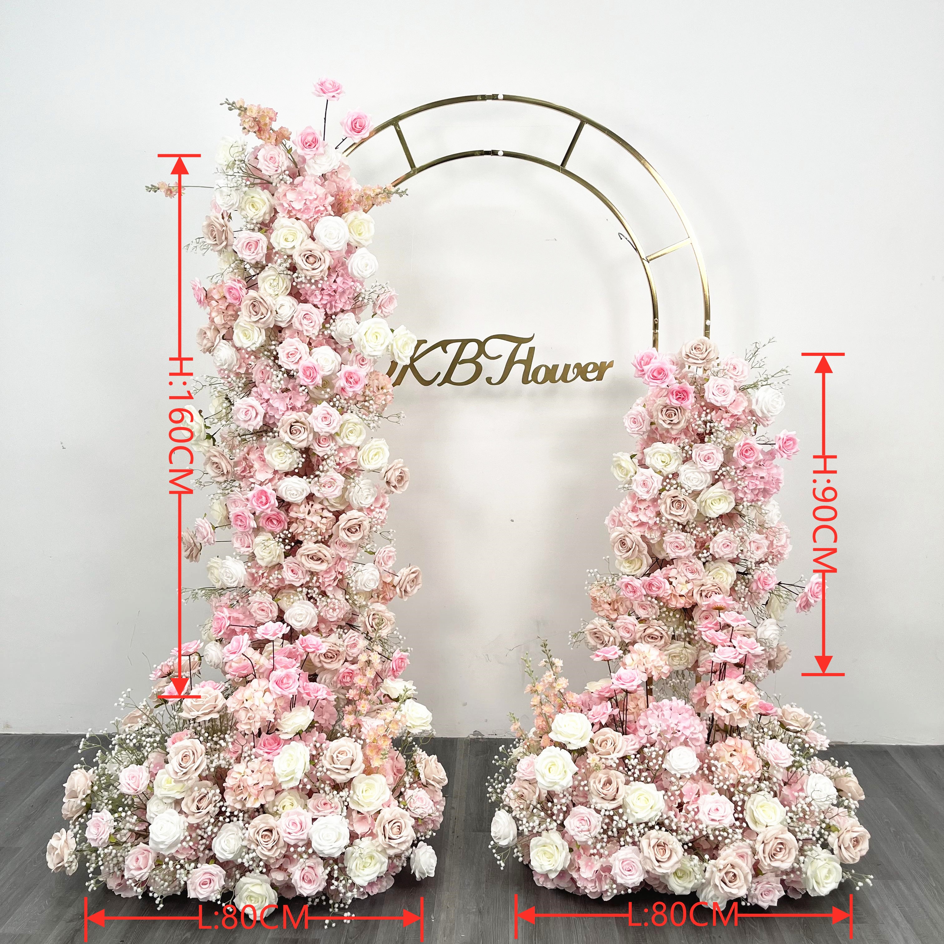 Custom Silk White Pink Wedding Arch Centerpiece Flower Garland - BG060 Artificial Flower Background